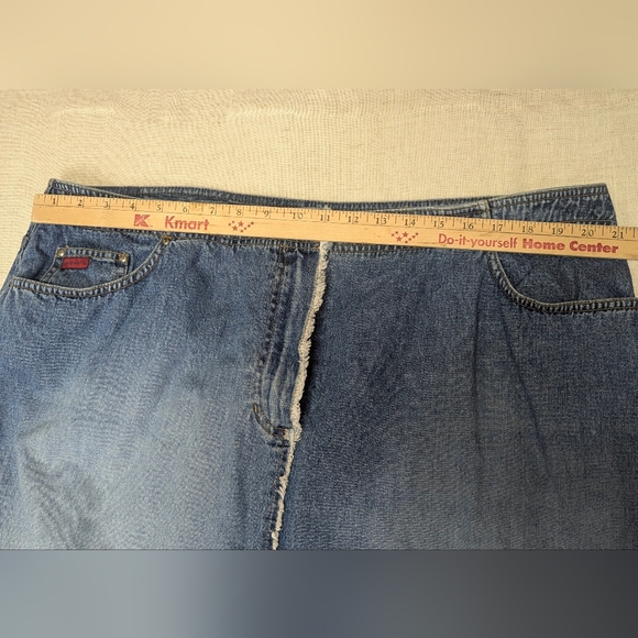 Lauren Ralph Lauren Patchwork Denim Maxi Skirt 20W Plus Size Y2K Vintage - Picture 11 of 16